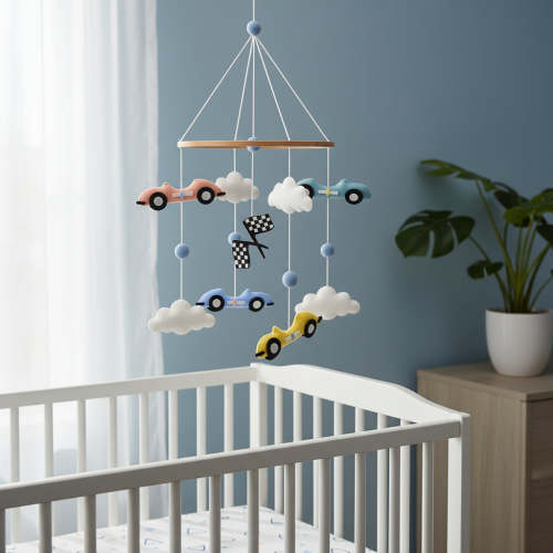 Retro Racing Car Felt Baby Mobile