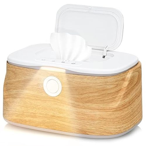 Baby Wipe Warmer with Night Light and 3 Heat Modes, Baby Shower Gifts for Mom, Wipe Warmer and Baby Wet Wipes Dispenser for Large Wipes, Wipes Warmer for Newborn Baby, Calentador De Wipes para Bebes