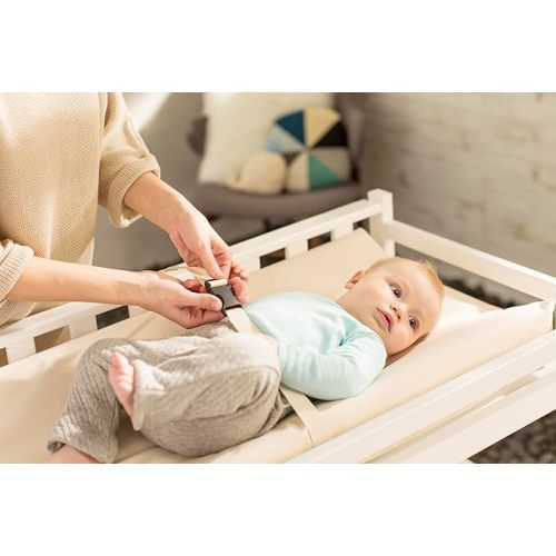 Naturepedic Organic Contoured Changing Pad - Easy to Clean, Lightweight & Portable - Comfort 4-Sided Waterproof Baby Diaper Changing Pad for Dresser or Changing Table - 16" x 31"