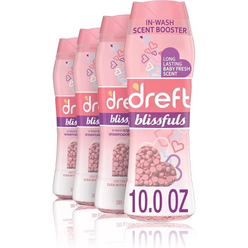 Dreft Blissfuls Laundry Scent Booster Beads For Washer, Baby Fresh, 10 Oz , 4 Count