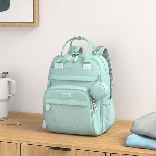 BabbleRoo Unisex Diaper Bag Backpack, Sage Green