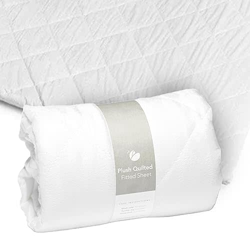 Guava Lotus Travel Crib Sheet | Plush Quilted Fitted Sheet with Manufacturer-Approved Fit | Soft and Breathable Crib Sheet for Your Baby's Comfort | Unisex Sheet for Infants and Toddlers