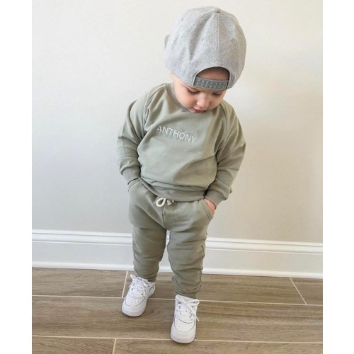 Personalized Baby Jogger Set Toddler Track Suit With Embroidered Name Gender Neutral Sweatshirt Outfit Baby Shower or Birthday Gift - Etsy