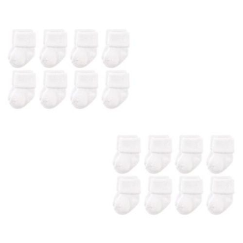 Luvable Friends Unisex Baby Newborn and Baby Terry Socks, White 16-Piece