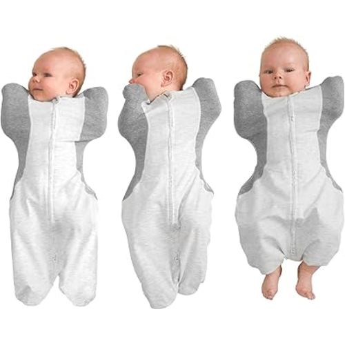 KIDIRA Swaddle for Newborns, Baby Swaddles 0-3 Months 5-13lb, Arms Up Swaddle 0-3 Months Newborn with Moisture-Wicking Fabric, Promotes Healthy Hip Development, 2-Way Zipper & Foot Buttons, 1Pack
