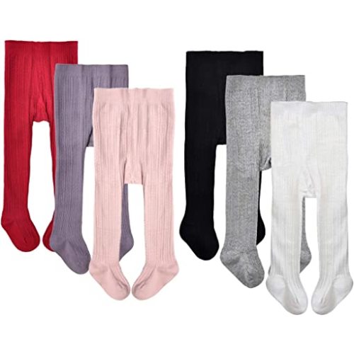 EPEIUS Baby Girls Tights Cable Knit Leggings Stockings Cotton Pantyhose for Newborn Infants Toddlers 3/6 Pack