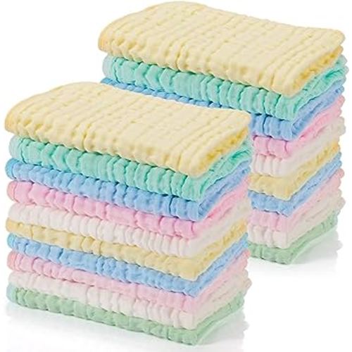 10 Pack Baby Muslin Burp Cloths Large 20" by 10" Cotton Absorbent Washcloths Burp Cloths for Baby Burping Cloth Diapers Bibs for Baby Registry as Shower,Great Shower Gift (Multi Colors)