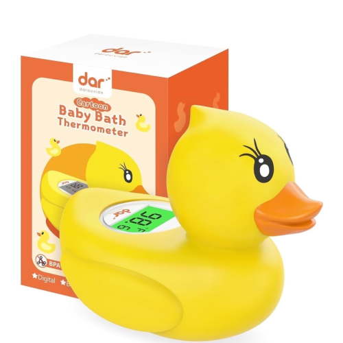 Baby Bath Thermometer, Digital Water Temperature Thermometer with 3 Color Backlit and Temperature Warning, Safety Bath Tube Thermometers Floating Toy for Infant, Toddler