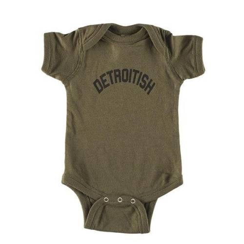 Detroitish Baby Onesie - Military Green