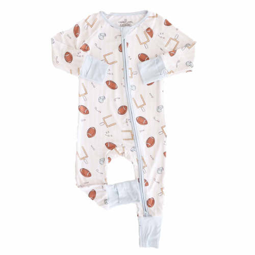 Tiny Touchdowns Convertible Zip Romper | Neutral