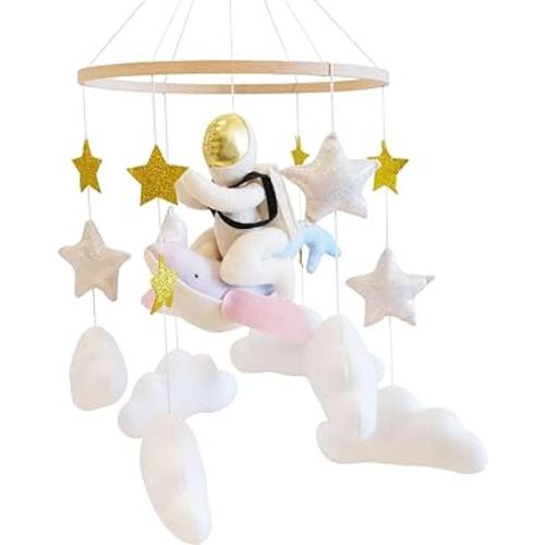 Baby Crib Mobile - Astronauts Mobile for Crib, Space Theme Crib Mobile for Baby Nursery Decor, Crib Mobile for Baby Boys and Girls - Newborn Gift Toy