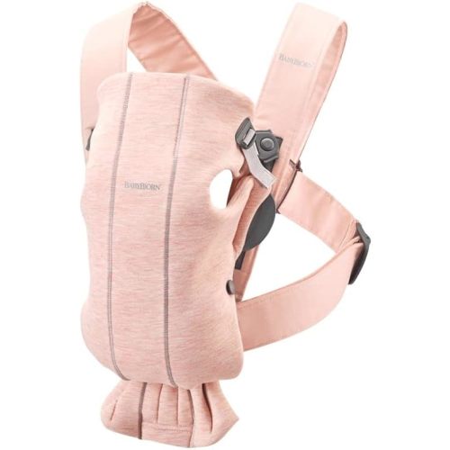 BabyBjörn Baby Carrier Mini, Light Pink, 3D Jersey | Infant Carrier (7-25 lbs), Ergonomic, Easy-to-Use