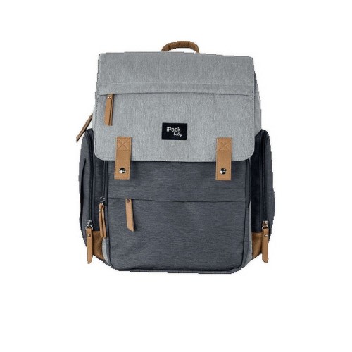 iPack Unisex Carry All Backpack,  baby backpackGray, 13" x 11.4" x 6.3"