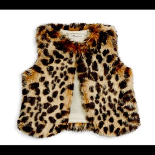 Baby Girl's Leopard Print Faux Fur Vest 3-6 months