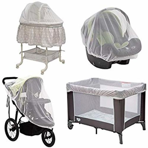Baby Mosquito and Bug Nets for Strollers & Joggers, Pack n' Plays, Infant Car Seats & Bassinets. 2-Pack. Breathable with Elastic for Easy fit