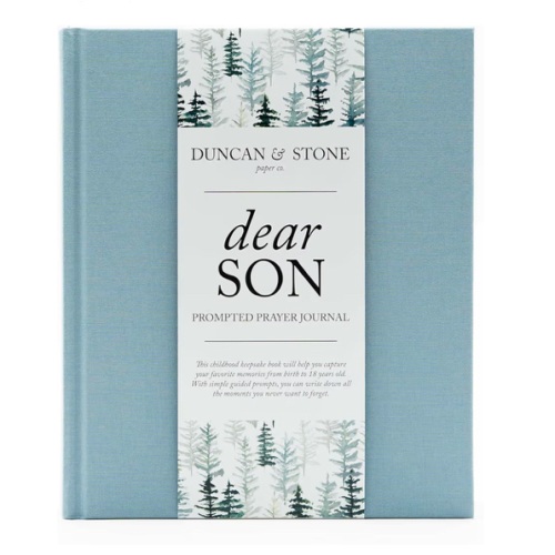 DUNCAN & STONE PAPER CO. Baby Memory Book - Childhood Memory Book For Milestones - Mom and Me Journal w/Prompts, Photos & More - Newborn Keepsake Gifts (Blue,230 Pages)