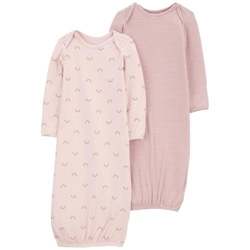 Baby Rainbow 2-Pack PurelySoft Sleeper Gowns - NB - Style,Pink