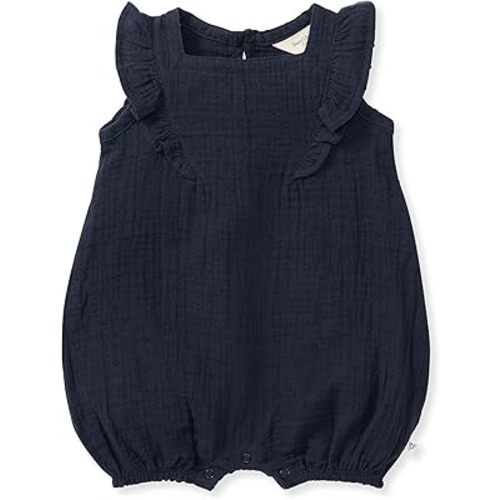 Burt's Bees Baby baby-girls Romper, 100% Organic Cotton One-piece Bubble Shortall and Layette Set Girl Outfit