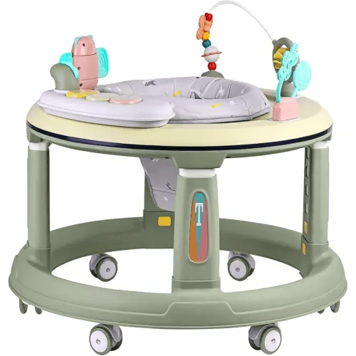 Baby Walker with Wheels | 5 Adjustable Heights & 360° Swivel Seat | Music & Detachable Toys | Bounce Footpad | Activity Center for Boys & Girls 6-18 Months