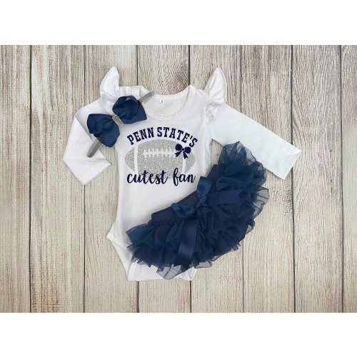 Baby Girl Football Outfit - Penn State's Cutest Fan Outfit - Football with Daddy Outfit