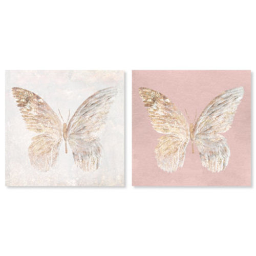 Oliver Gal Prints Butterfly Glimmer Set Modern Gold - 2 Piece Wrapped Canvas Graphic Art Print & Reviews | Wayfair