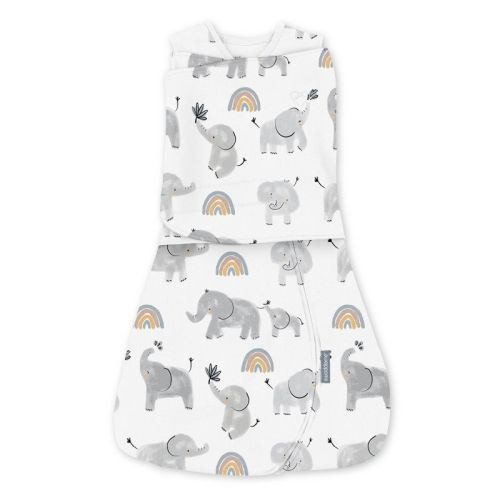 Swaddleme By Ingenuity Arms Free Convertible Swaddle Wrap - Happy Elephants