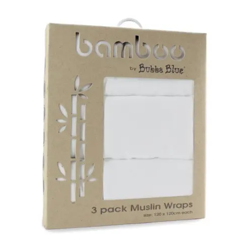 Bubba Blue Bamboo Muslin Wrap 3 Pack | Baby Bunting AU