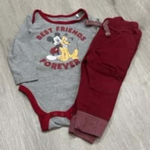 12m baby boy Mickey outfit longsleeve shirt & jogger pants fall winter