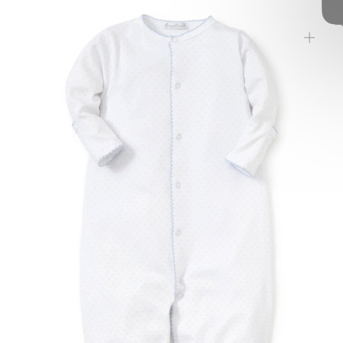 White/Blue New Kissy Dots Print Converter Gown