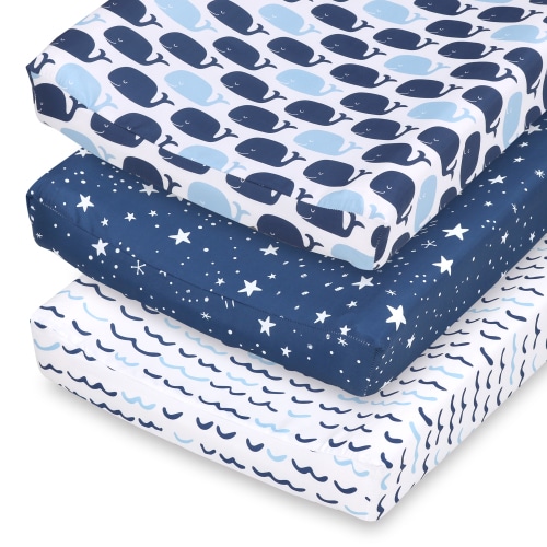 The Peanutshell Nautical 3-Pack Changing Pad Cover