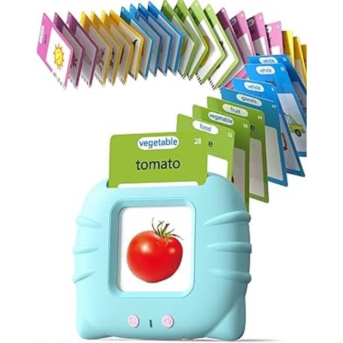 Talking Flash Cards for Toddlers 1 2 3 4 Year Olds, Montessori Language Learning with 224 Words, Pocket Speech Therapy Tools, and Speech Development Educational Playthings for Children