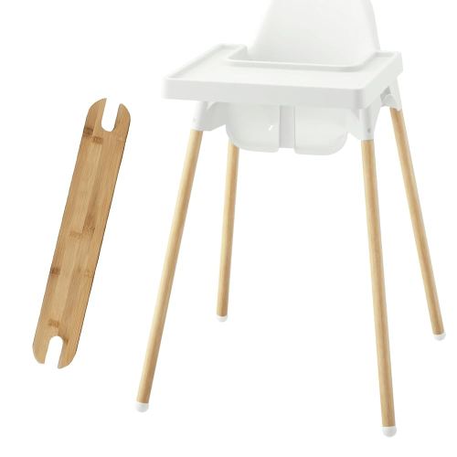 Yeah Baby Goods Adjustable Footrest & Leg Wrap Set Compatible with Antilop Highchair (Bamboo) - High Chair Accessories Bundle - Attachable Foot Rest w/Support Clamps & Matching Leg Stickers