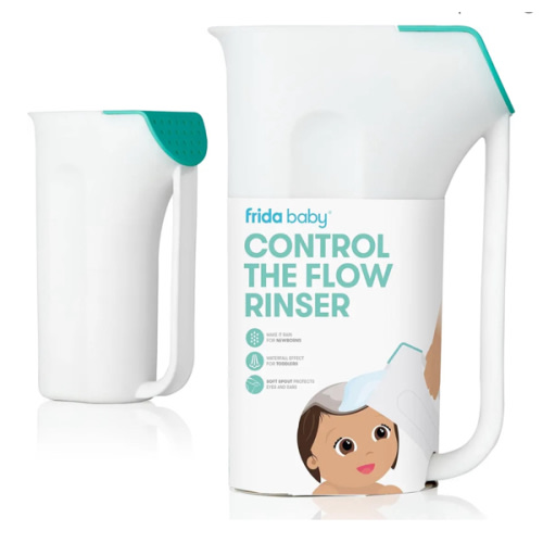 Frida Baby Control The Flow Bath Rinse Cup | Rinser to Wash Hair + Body | Rinser-Cup for Bath Time with Easy Grip Handle + Removable Rain Shower