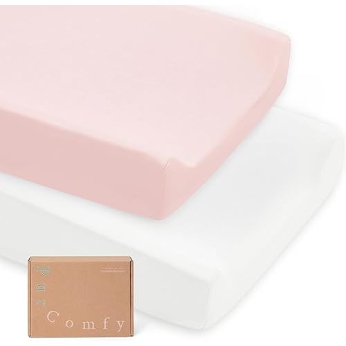 Supersoft Diaper Changing Pad Covers, 2-Pack Premium Bamboo Viscose Change Table Pad Covers for Baby Girls and Boys, Hypoallergenic Stretchy Changing Table Cover Sheets