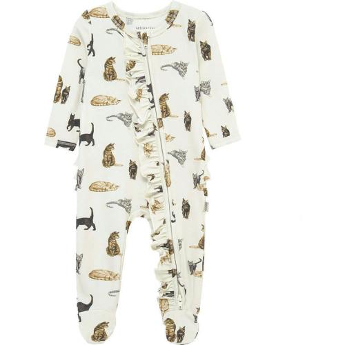 Cotton Stretch Ruffle Footed Romper