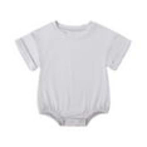 Lenago Baby Boy Girl Bubble Romper Infant Oversize Plain Crewneck T-Shirt Bodysuit Tops