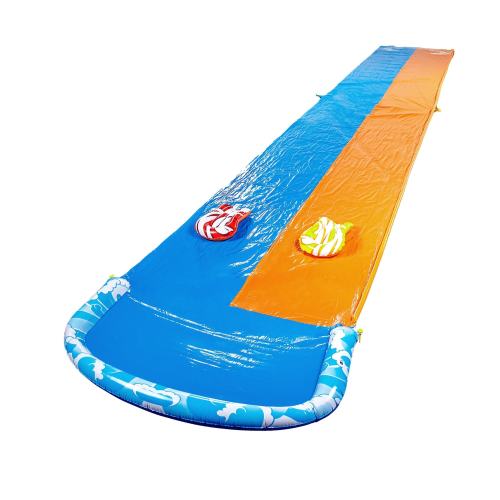 Joyfy 32.5Ft Extra Long Water Slide with 2 Inflatable Boards Heavy Duty Double Waterslide Slip with Sprinkler For Kids and Adults