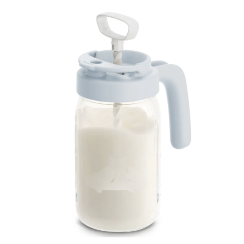 Glass Formula And Breast milk Mixing Pitcher with Mixing Handle-Blue