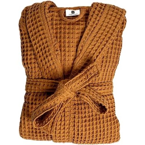 Luxury Waffle Robe with Hooded Unisex - Ultra Soft Turkish Cotton Cozy Full-Length Bathrobe for Womens & Mens