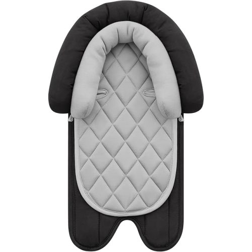 Pro Goleem Car Seat Head Support Infant, Soft Infant Car Seat Insert, 2 in 1 Carseat Head Support for Newborn, Perfect for Car Seat, Stroller, Swing, Bouncer, Gray and Black