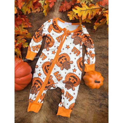 Cowboy pumpkin baby sleeper (sale)