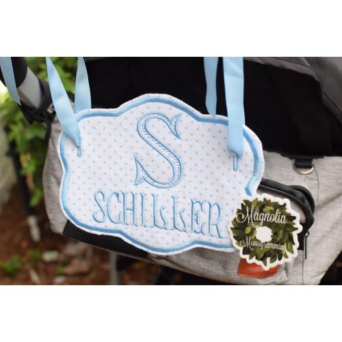 Stroller Tag for Vacation, Monogrammed Stroller Tag, Stroller Tag, Vacation Scooter Tag, Custom Stroller Tag, Custom Stroller Tag, Baby Tag