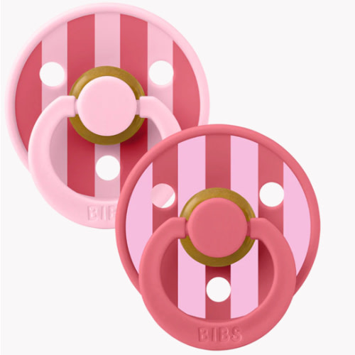 BIBS STUDIO 2 Pack Block Pacifiers - Baby Pink Coral Mix – Bibsworld store US