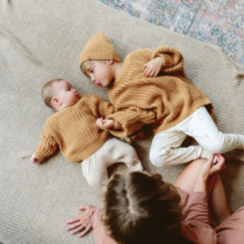 Goumi Kids Mountain Collection Organic Cotton Knit Box Sweater - Acorn, 12-24m