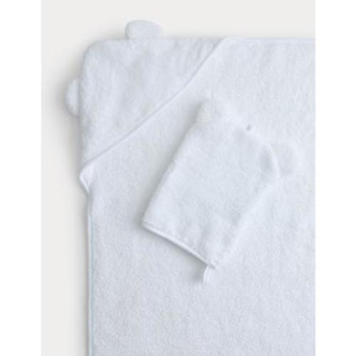 Pure Cotton Hooded Towel With Mitts