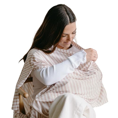 Solly Baby Nursing Cover, Ultra-Breathable, Lightweight Breastfeeding Cover-Up, Buttery-Soft Fabric, Universal Fit, Postpartum Essentials, Newborn Must Haves, Candy Stripe