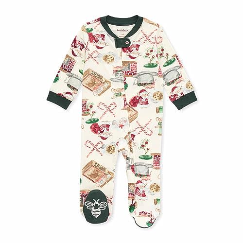 Burt's Bees Baby Baby Girls' 100% Organic Cotton Zip Front One-Piece Sleep & Play Loose Fit Pajamas