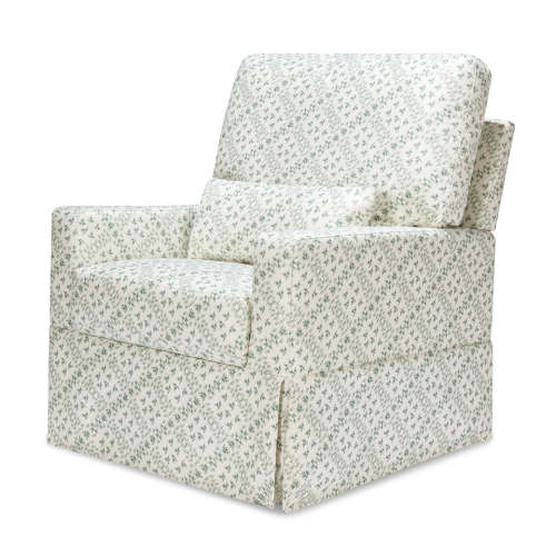 Crawford Pillowback Comfort Swivel Glider - Sarah Flint x Namesake Green Lattice Performance Eco-Weave