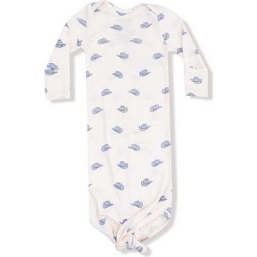 Cowboy Hat Print Knotted Gown, 0-3M