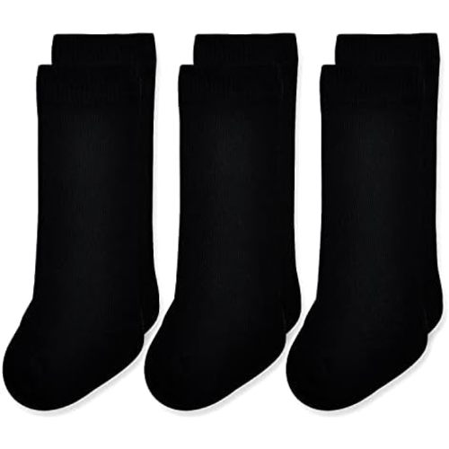 EPEIUS Baby Knee High Socks Seamless Baby Socks Solid Cotton Stockings for Boys/Girls 0-3/3-6/6-12/12-24 Months 3 Pack